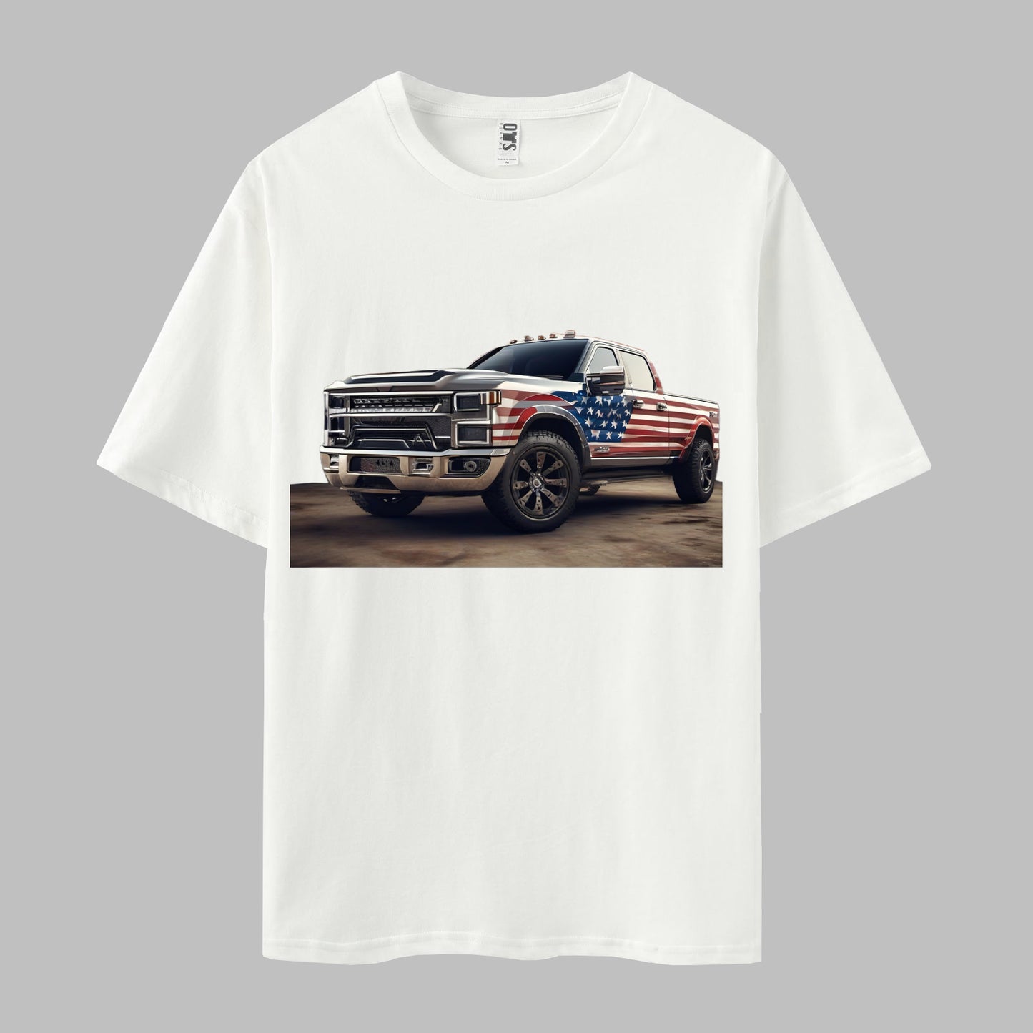 Car Print Short Sleeve Crew Neck T-shirt