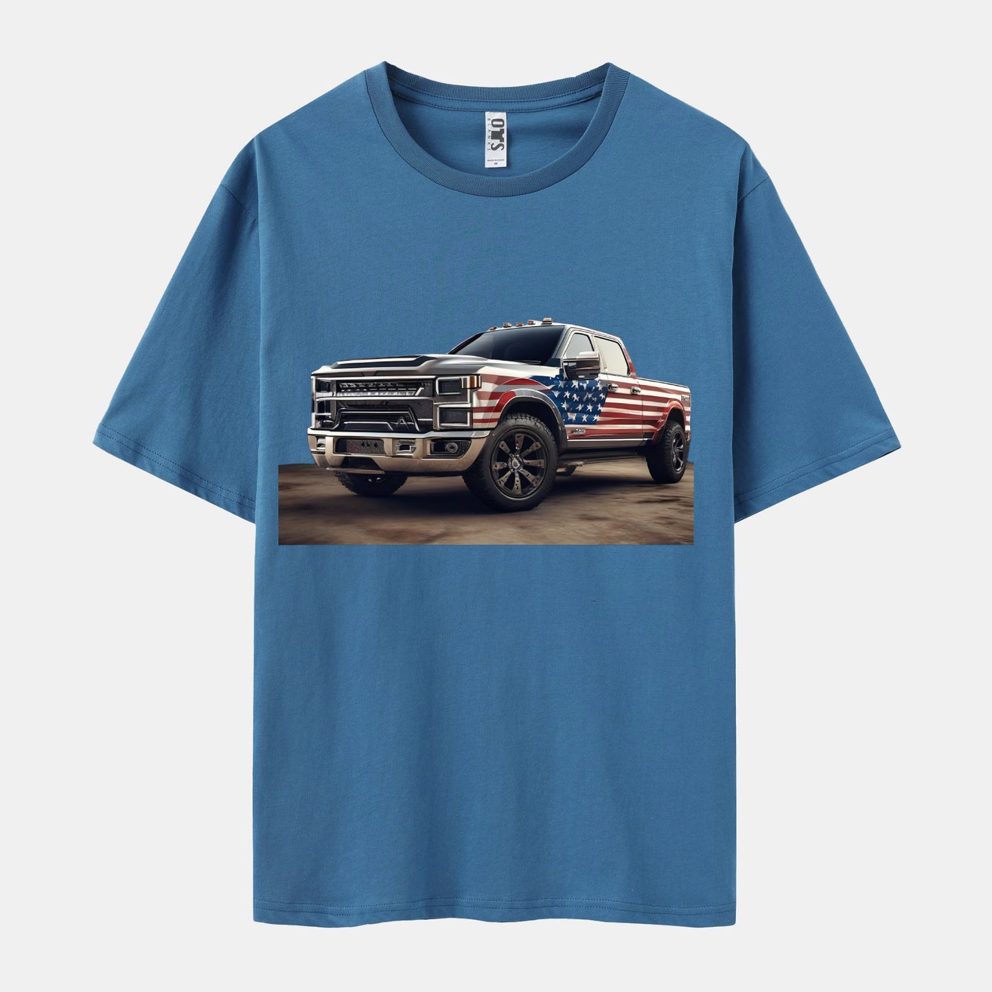 Car Print Short Sleeve Crew Neck T-shirt