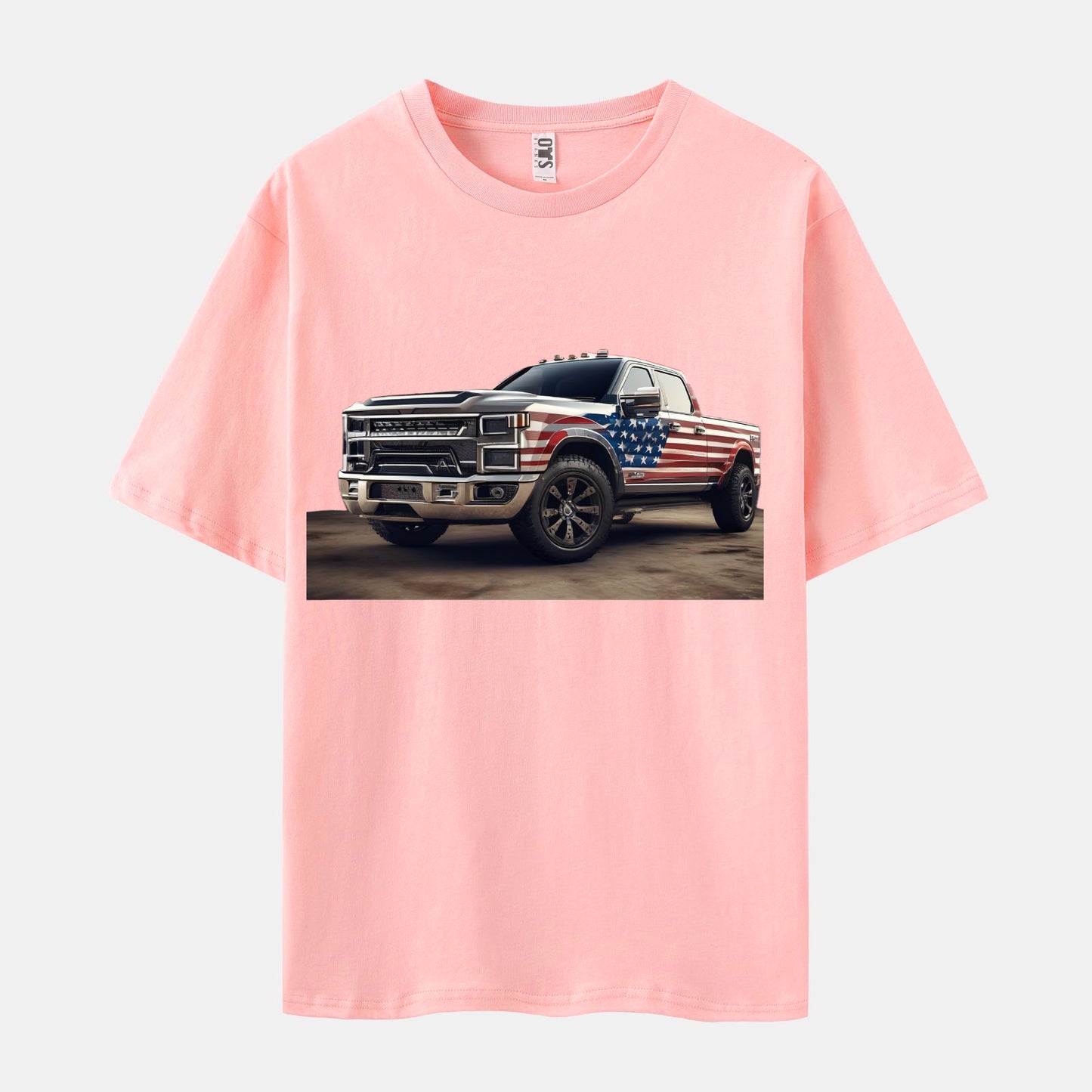 Car Print Short Sleeve Crew Neck T-shirt
