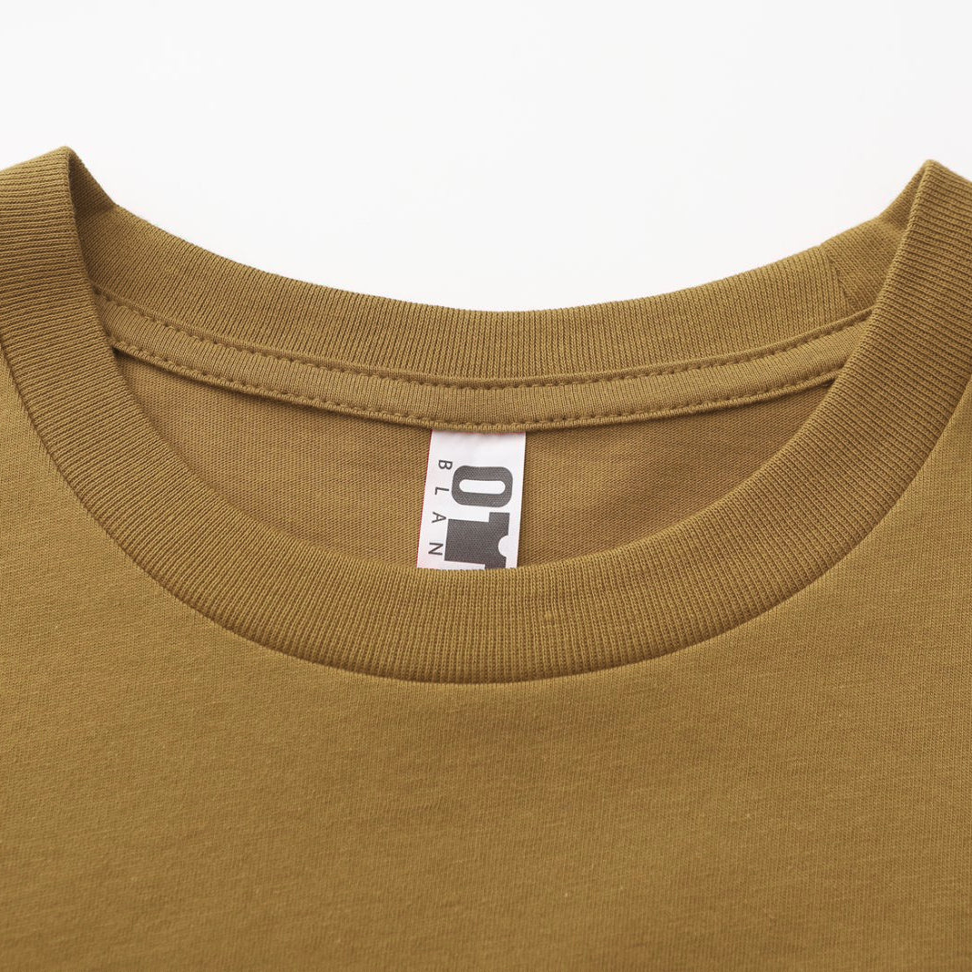 Unisex Solid Camel Brown Crew Neck