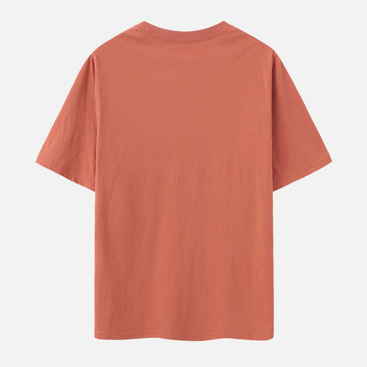 Unisex Solid Faded Peach Crew Neck