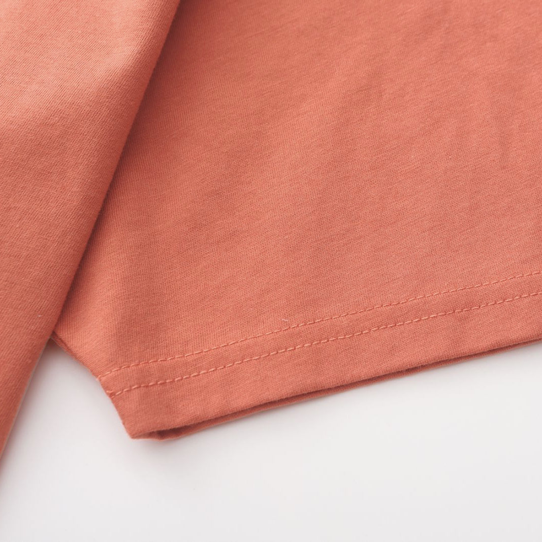 Unisex Solid Faded Peach Crew Neck