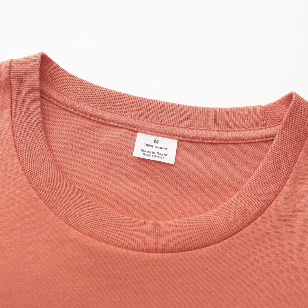 Unisex Solid Faded Peach Crew Neck