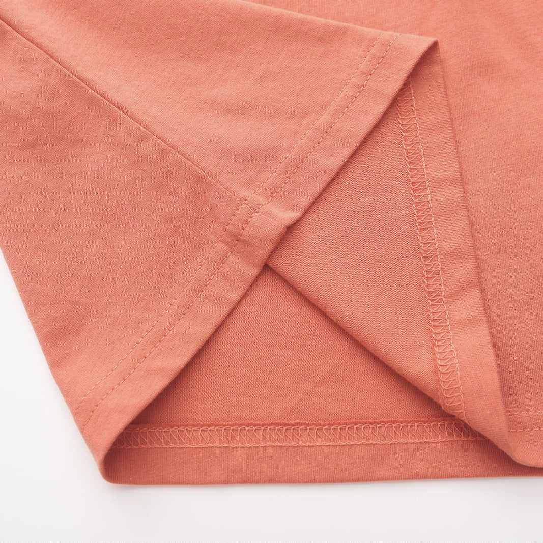 Unisex Solid Faded Peach Crew Neck