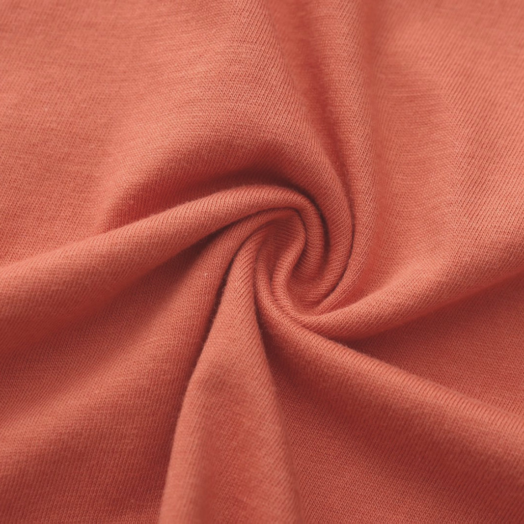 Unisex Solid Faded Peach Crew Neck
