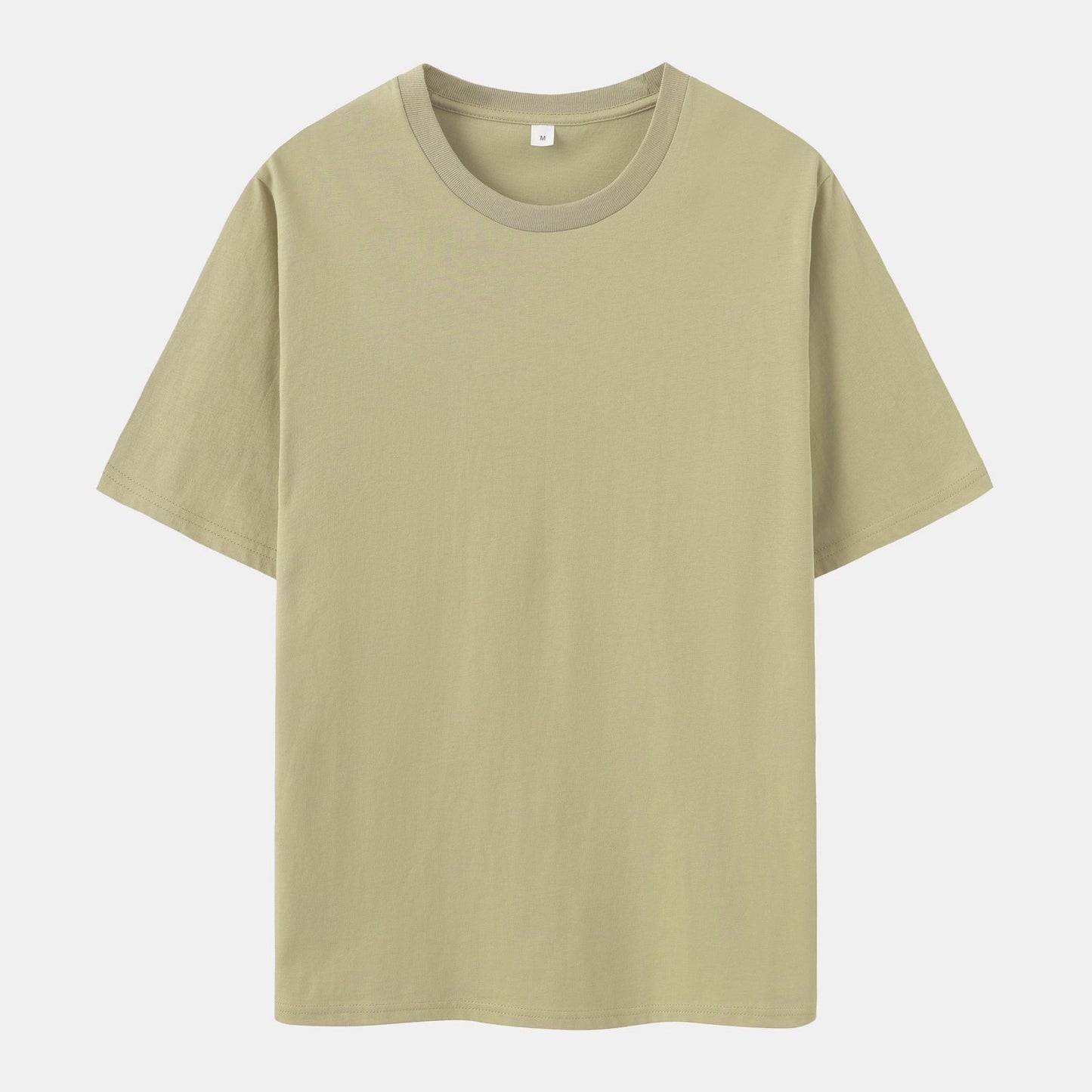 Unisex Solid Fossil Heather Crew Neck