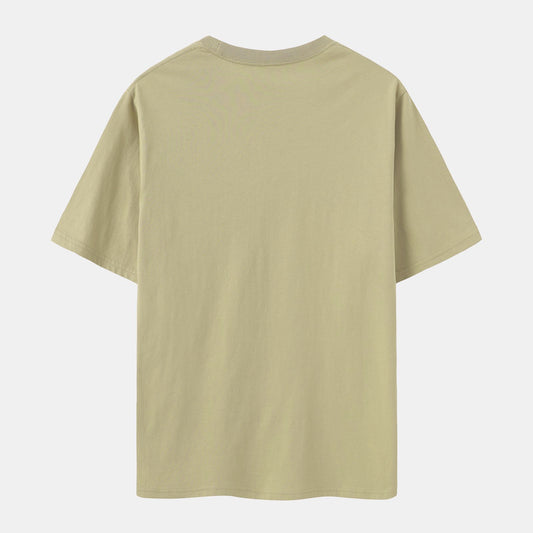 Unisex Solid Fossil Heather Crew Neck