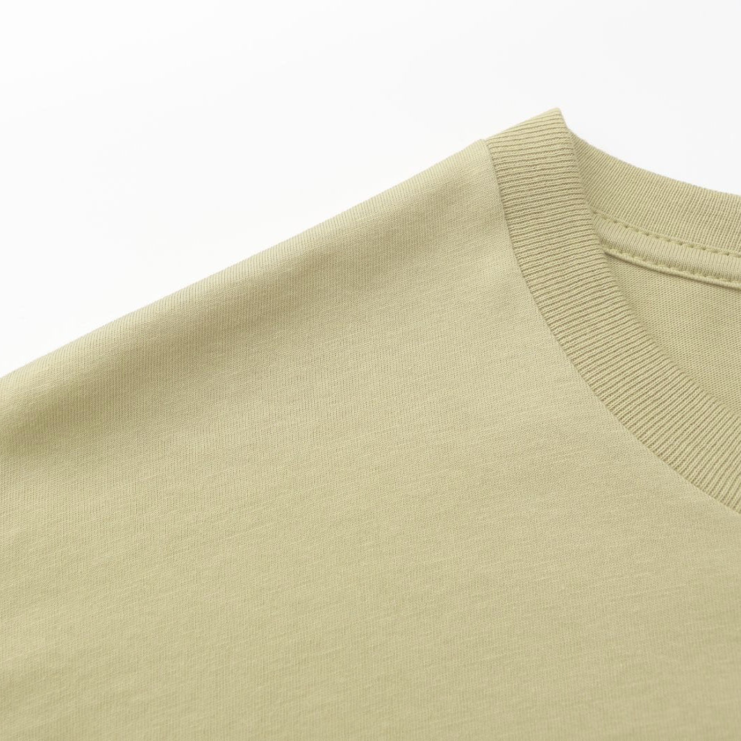 Unisex Solid Fossil Heather Crew Neck