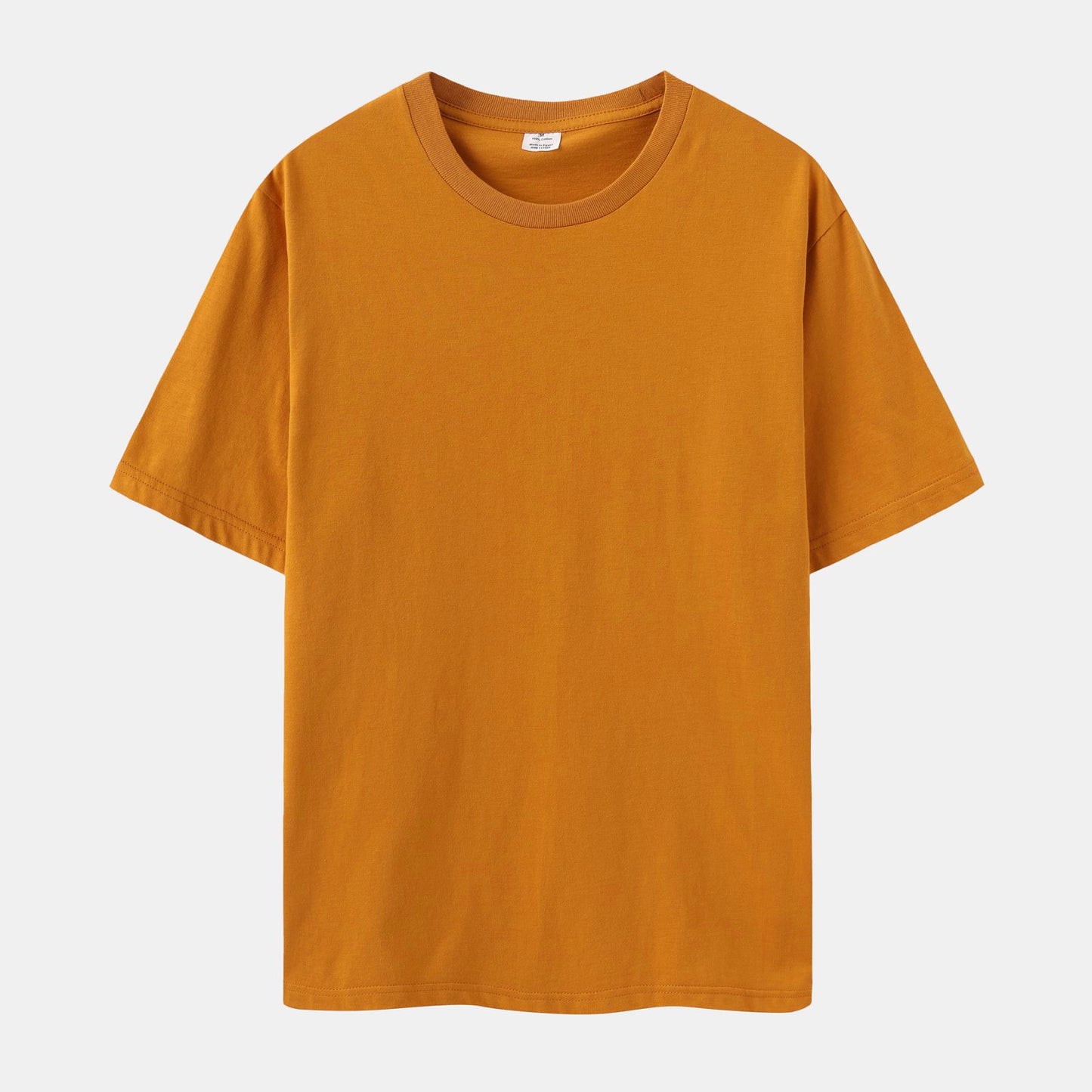 Unisex Solid Gold Amber Crew Neck