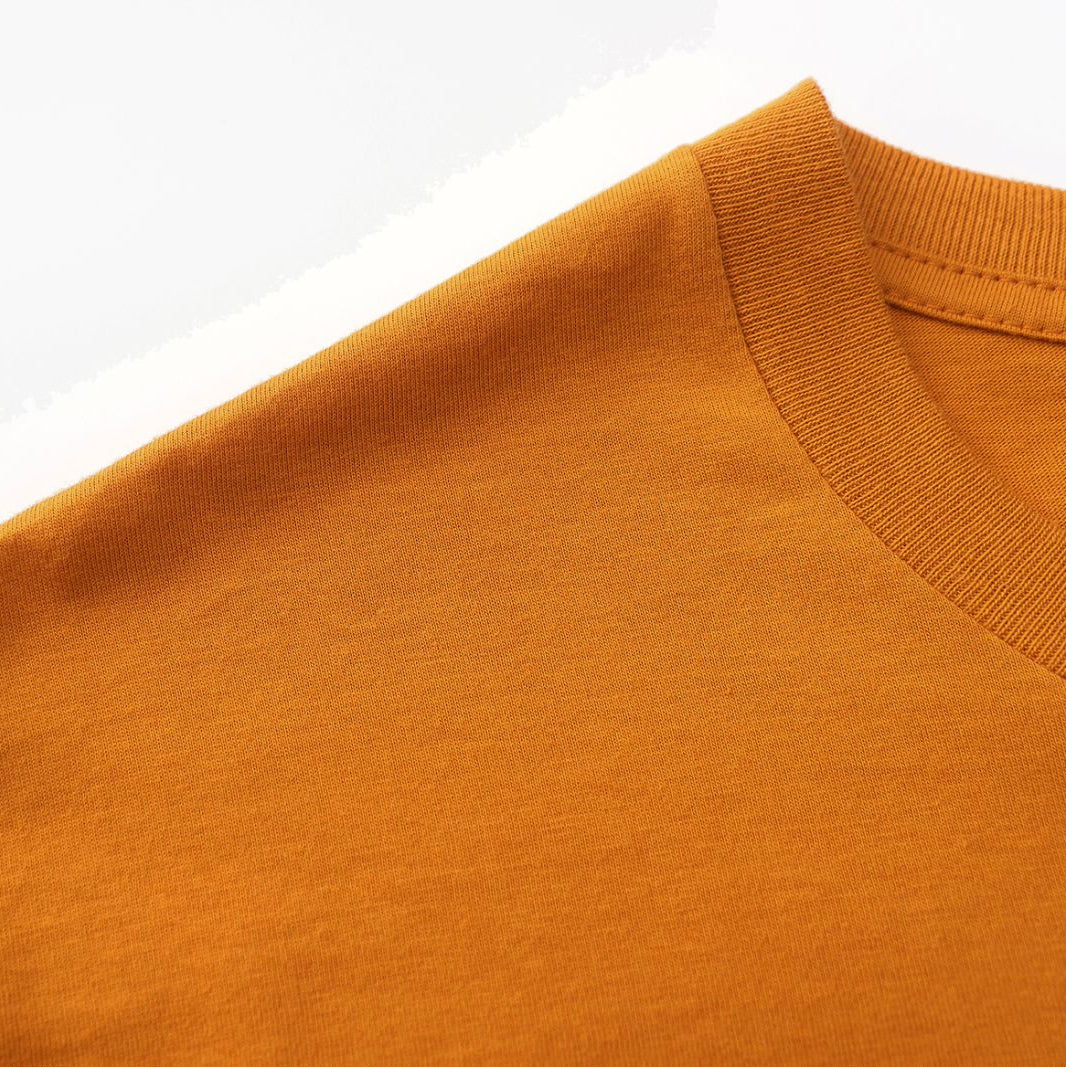 Unisex Solid Gold Amber Crew Neck
