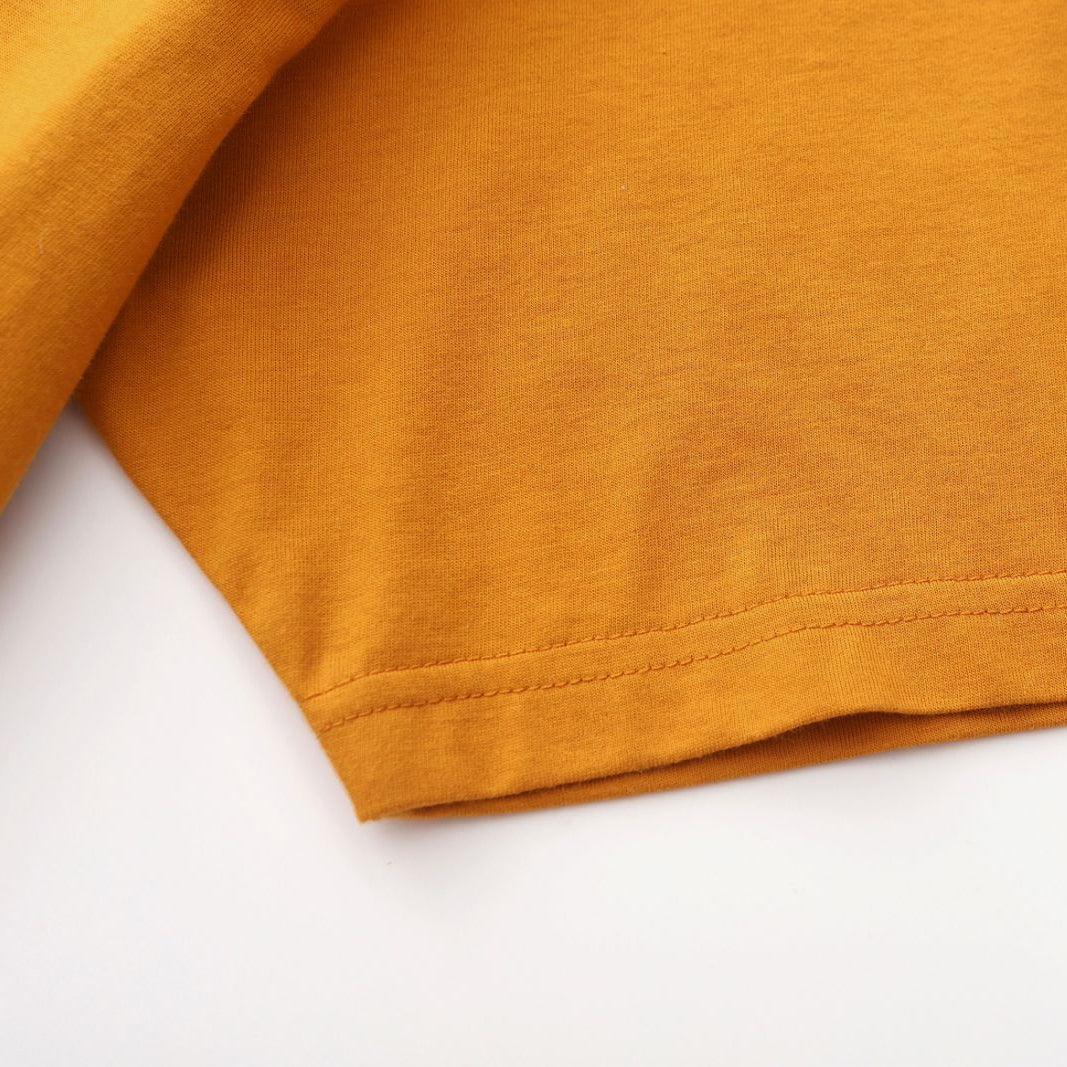 Unisex Solid Gold Amber Crew Neck