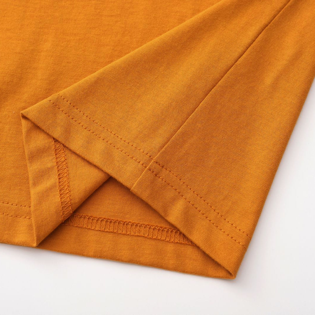 Unisex Solid Gold Amber Crew Neck