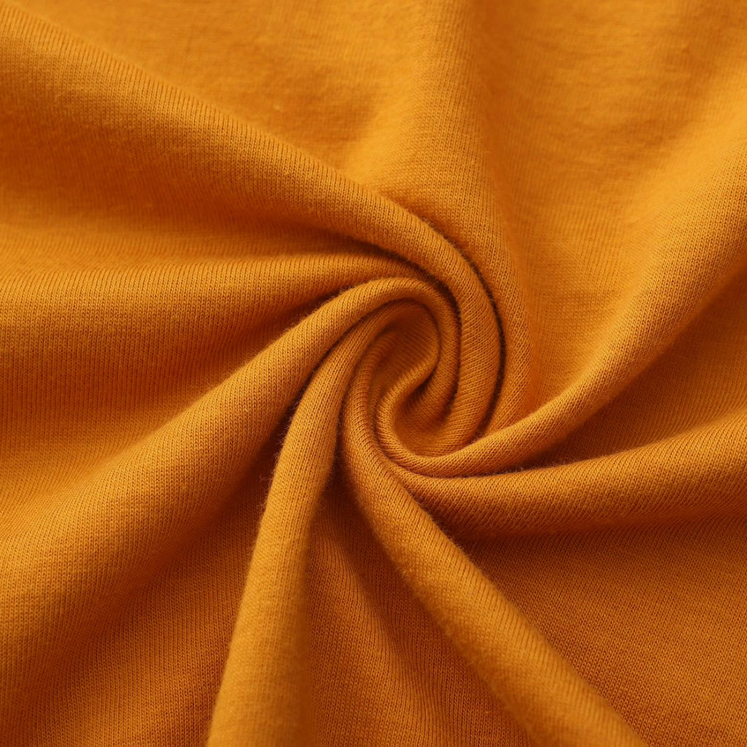 Unisex Solid Gold Amber Crew Neck
