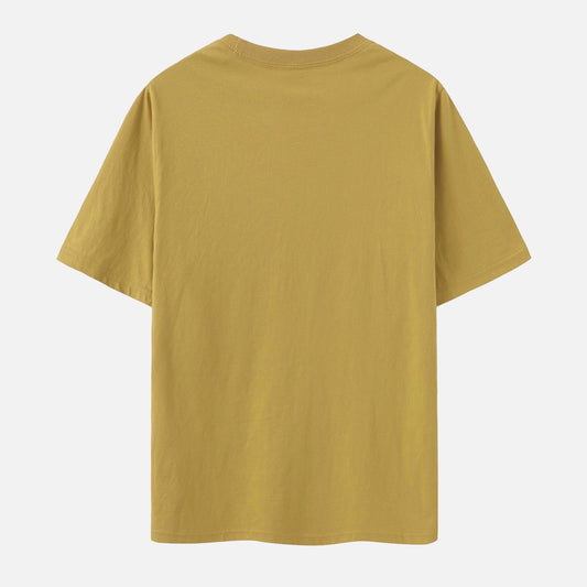 Unisex Solid Light Camel Crew Neck