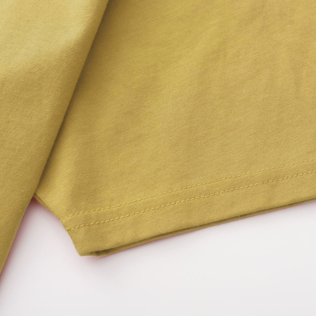 Unisex Solid Light Camel Crew Neck