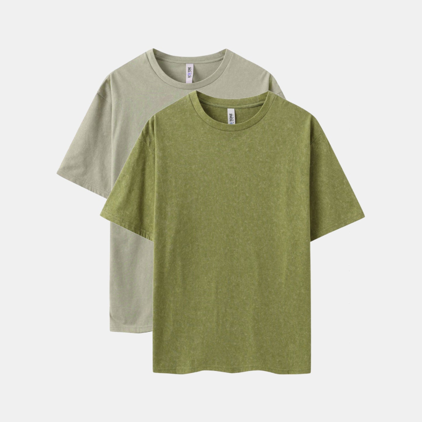 MineraI Wash Crew Neck 2-Pack (Moss/Cement)
