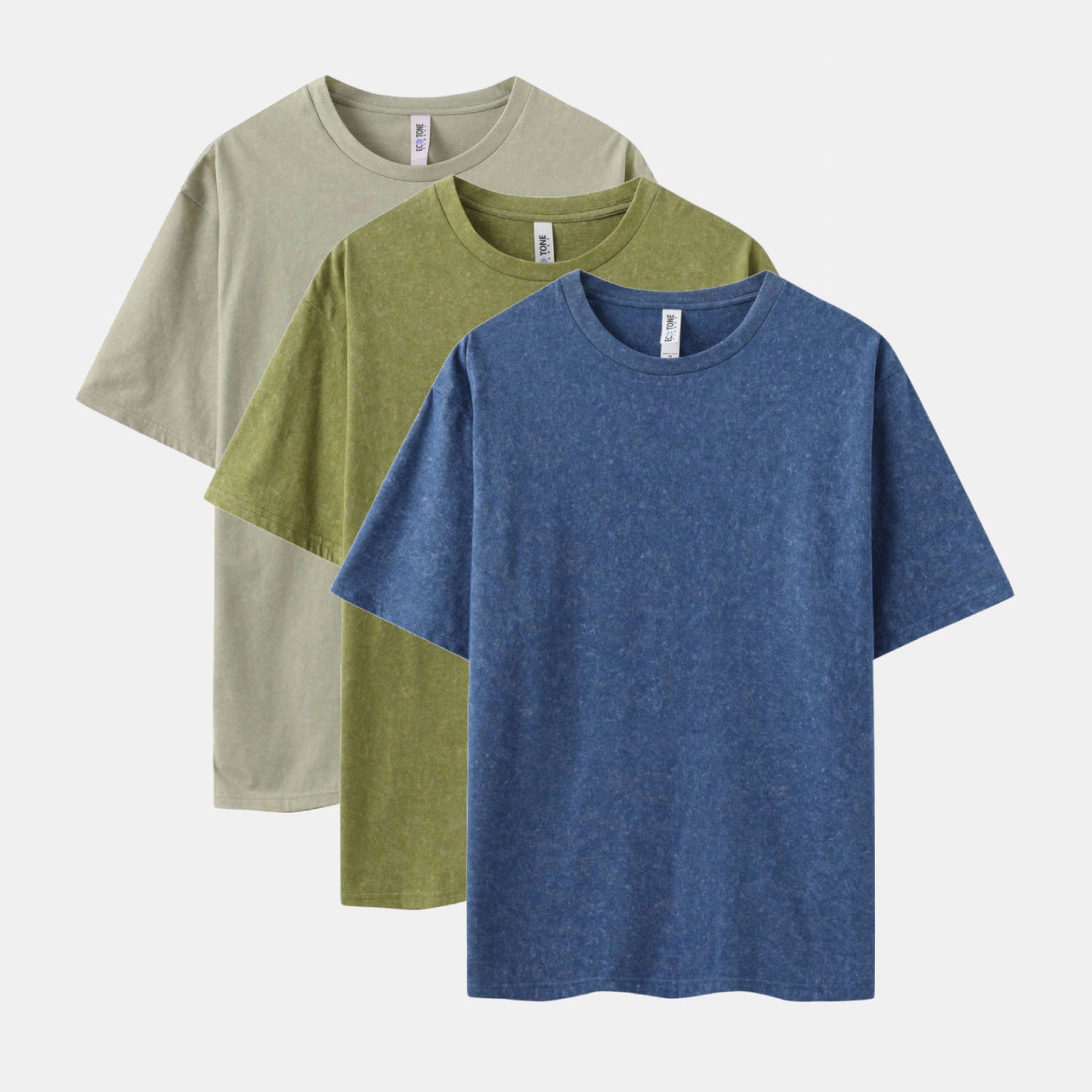 MineraI Wash Crew Neck 3-Pack (Moss/Cement/Navy)
