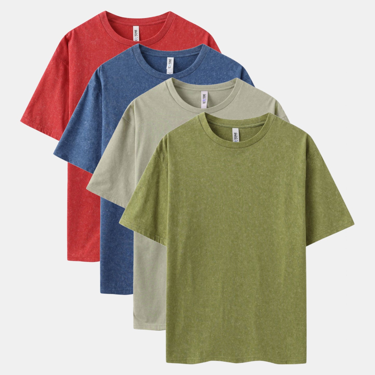 MineraI Wash Crew Neck 4-Pack (Moss/Cement/Navy/Ruby)
