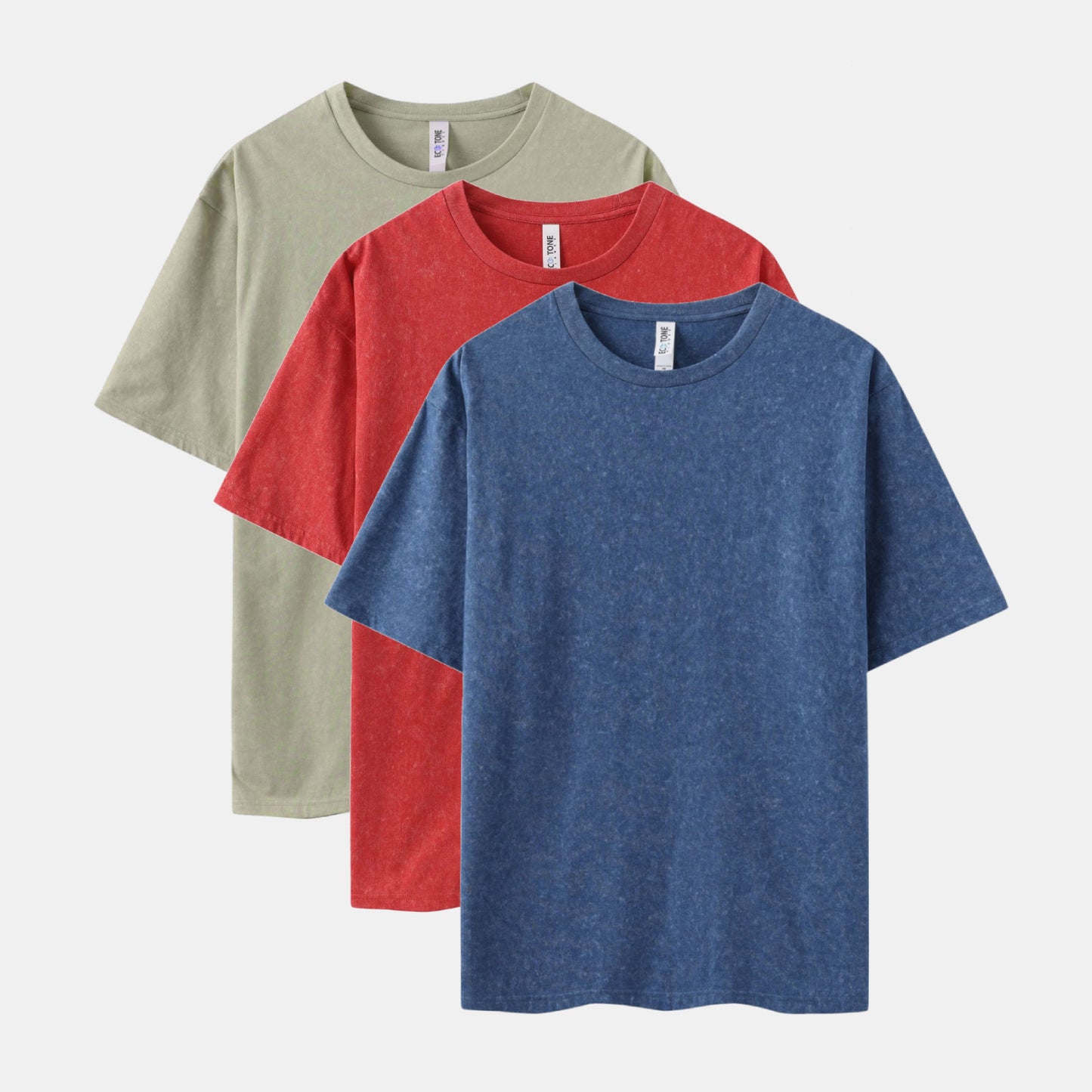 MineraI Wash Crew Neck 3-Pack (Cement/Navy/Ruby)
