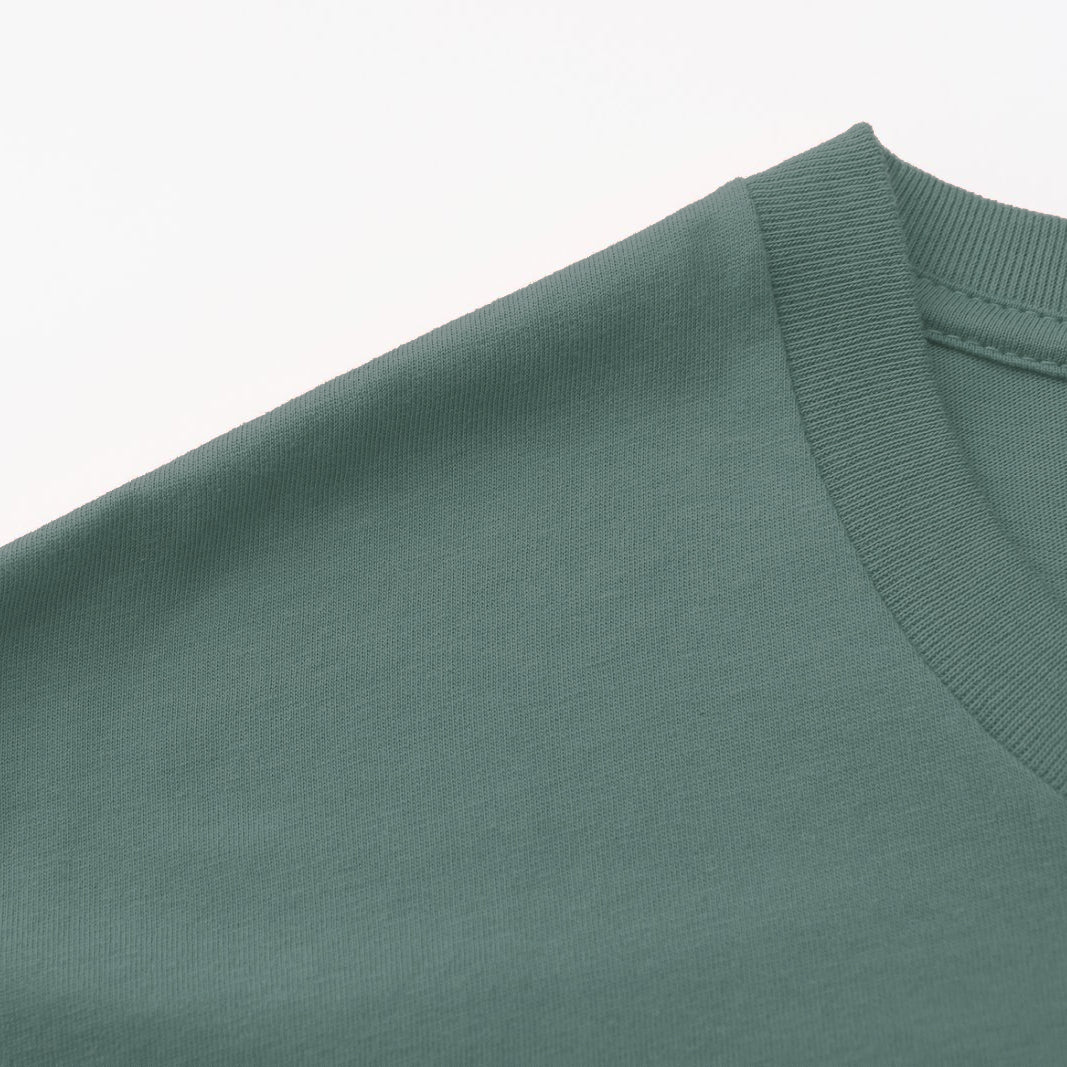 Unisex Solid Metal Crew Neck