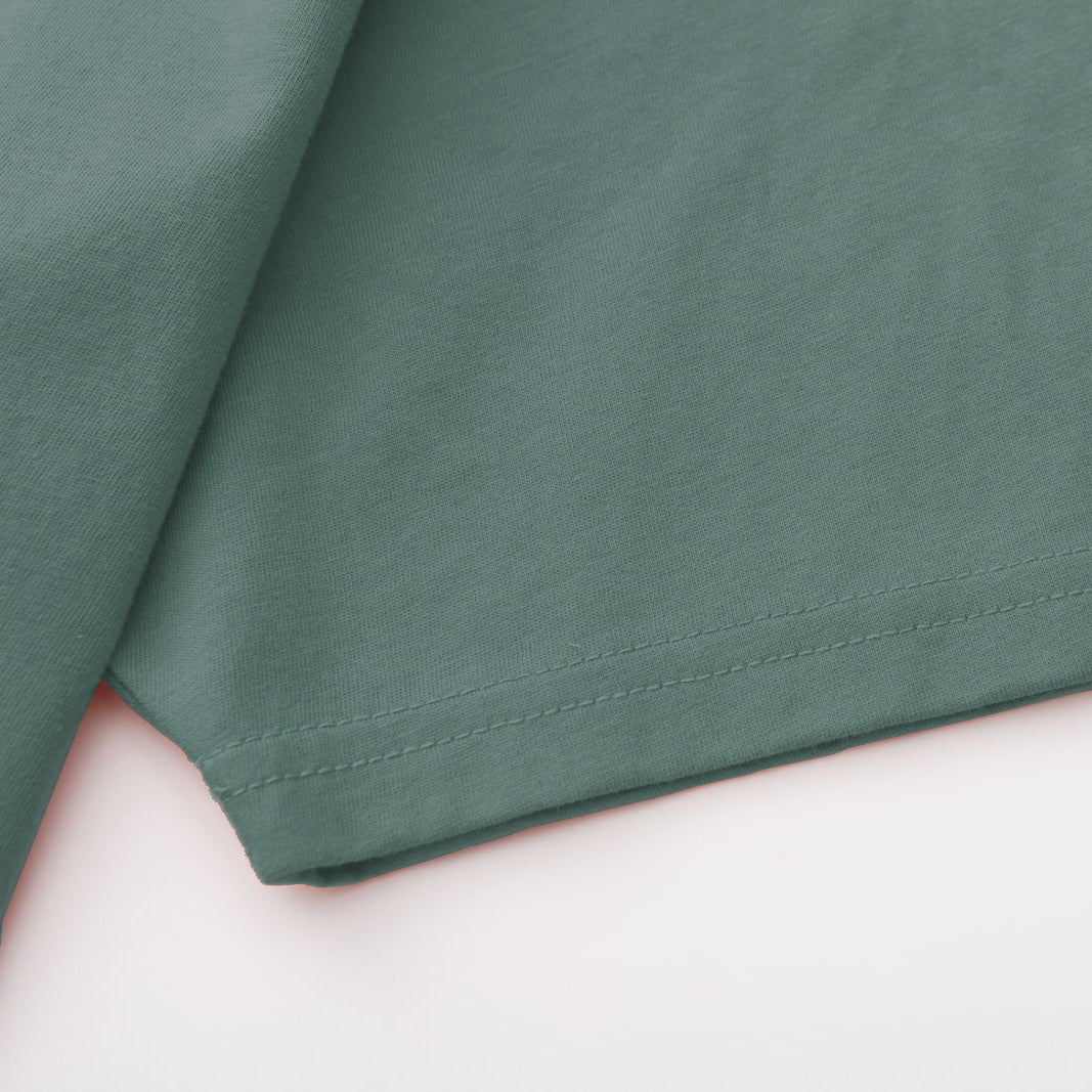 Unisex Solid Metal Crew Neck
