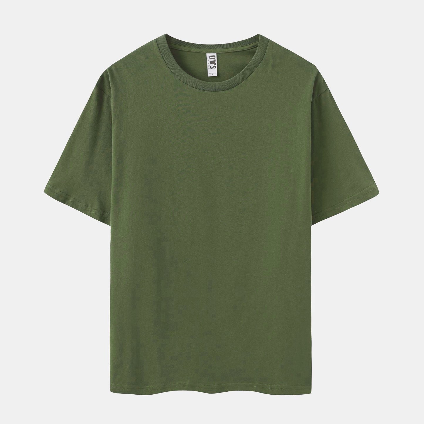 Unisex Solid Mosstone Crew Neck