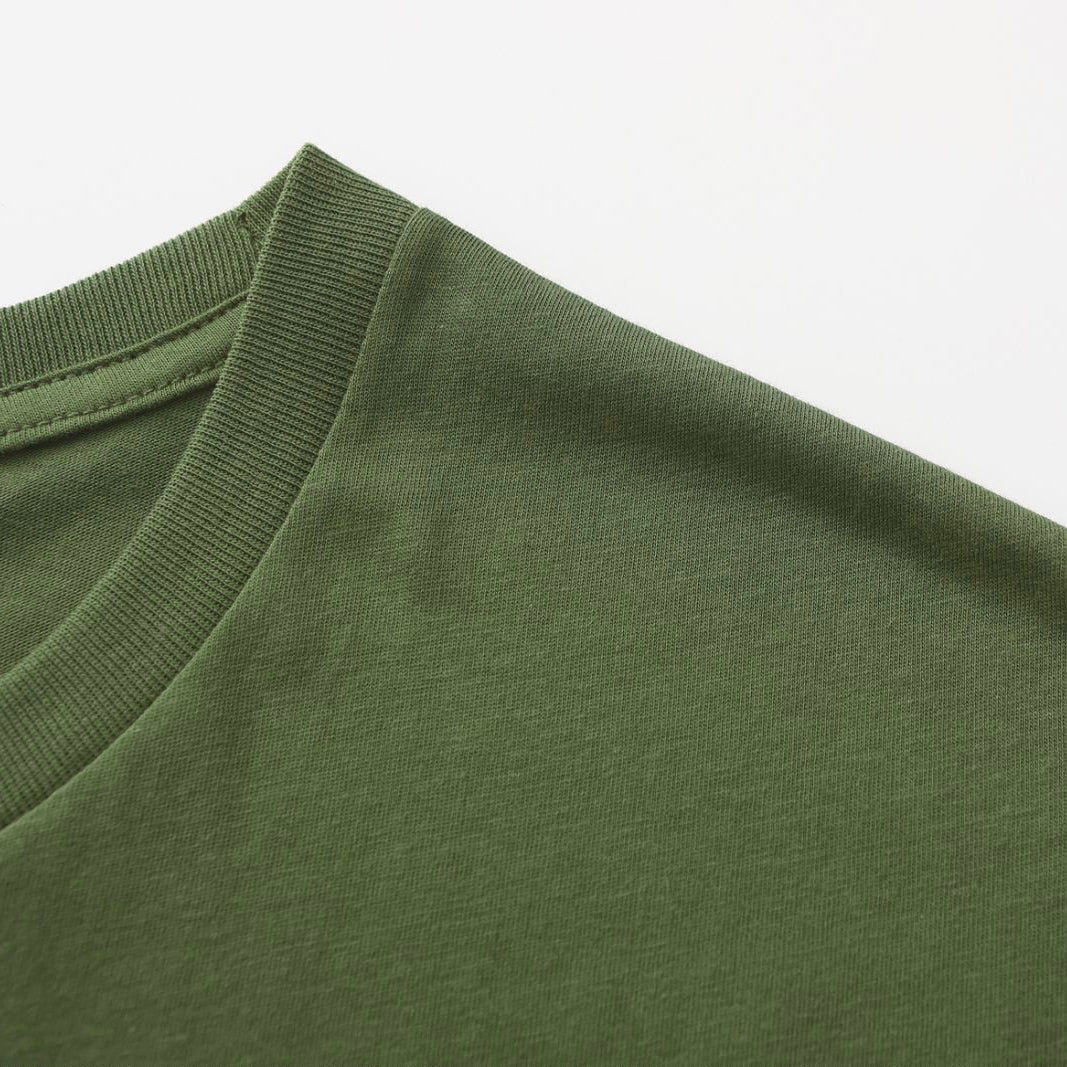 Unisex Solid Mosstone Crew Neck