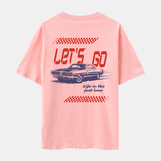 'Let's Go' Double-sided Printed T-shirt