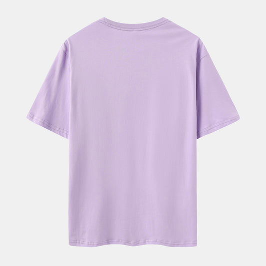 Unisex Solid Soft Violet Crew Neck