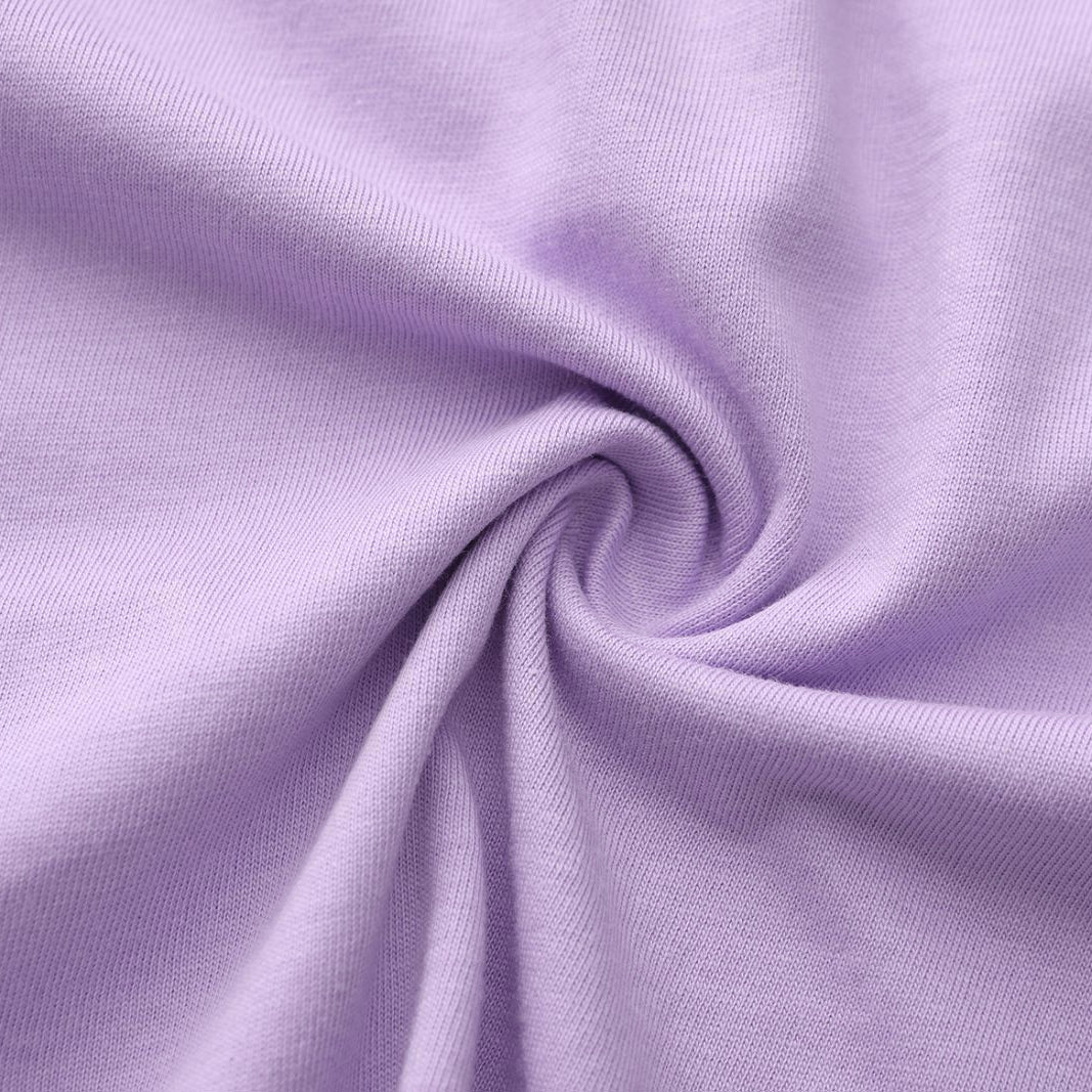 Unisex Solid Soft Violet Crew Neck