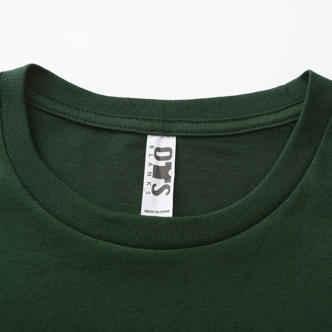 Unisex Solid Spruce Green Crew Neck