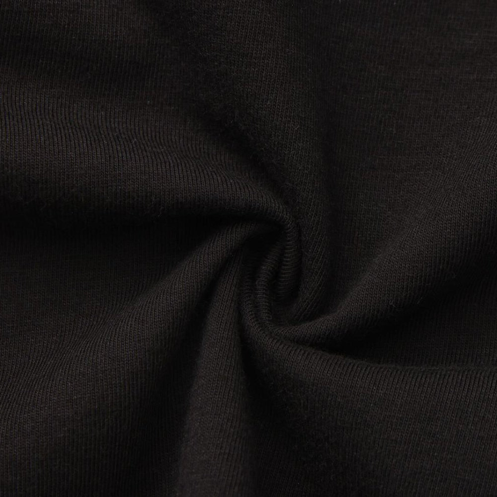 Black Long Sleeve Hem Side Slit Loose Hooded Top