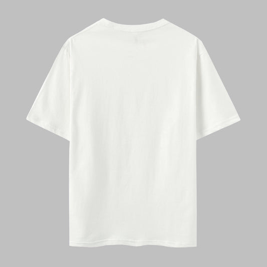 Unisex Solid White Crew Neck