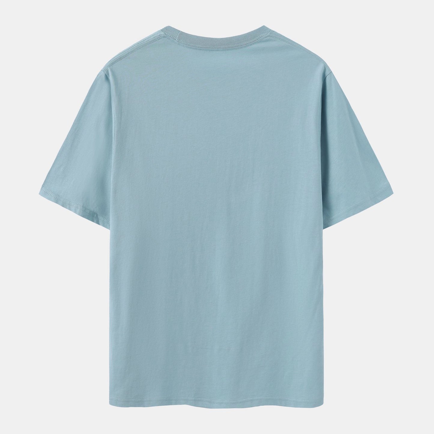 Unisex Solid Ripple Blue Crew Neck