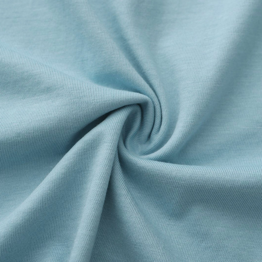 Unisex Solid Ripple Blue Crew Neck