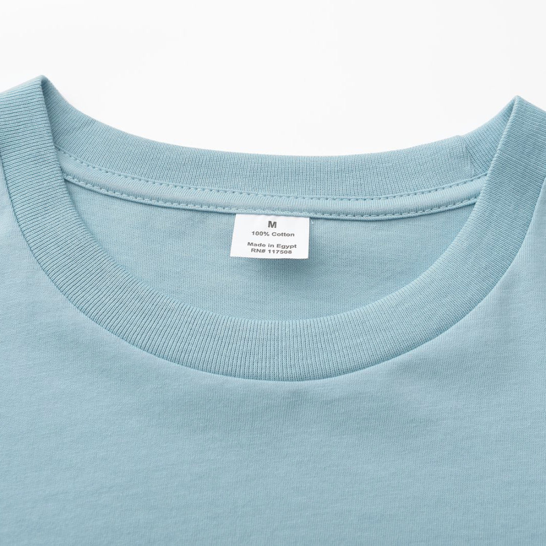 Unisex Solid Ripple Blue Crew Neck