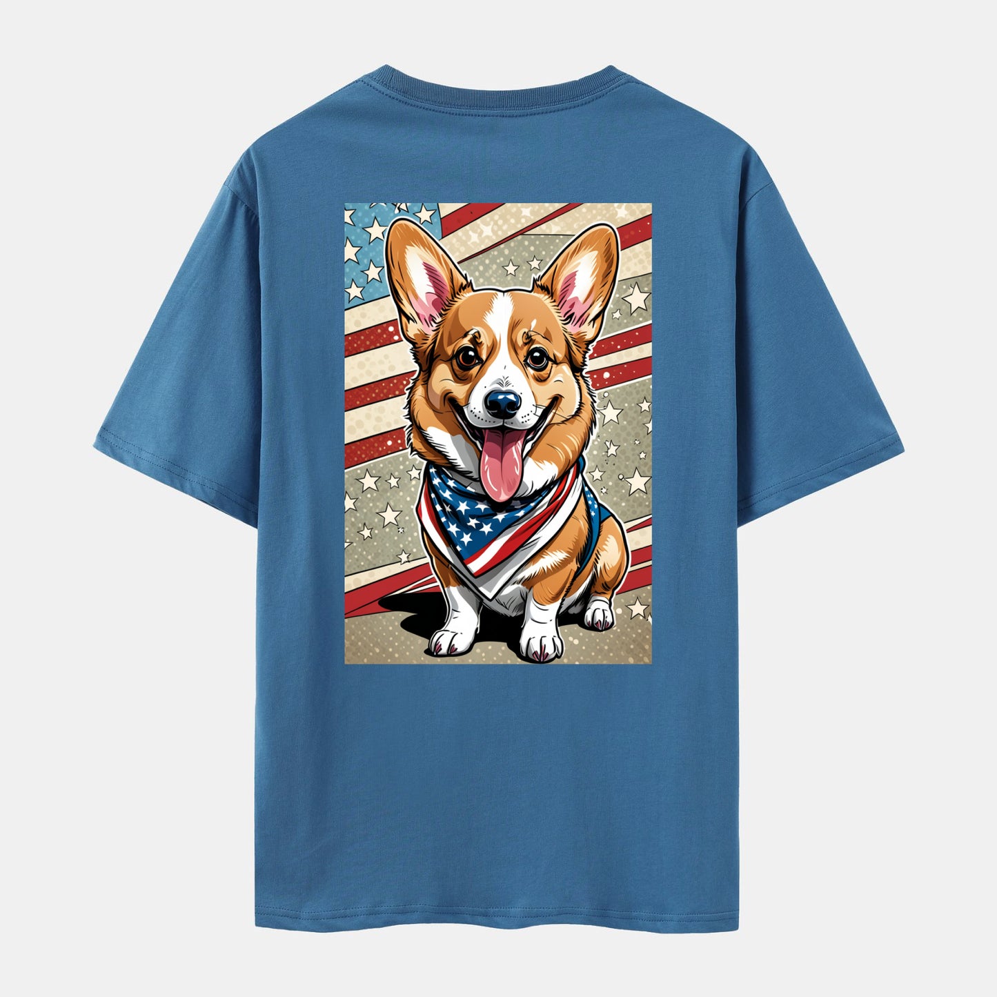 Dog Print Short Sleeve Crew Neck T-shirt
