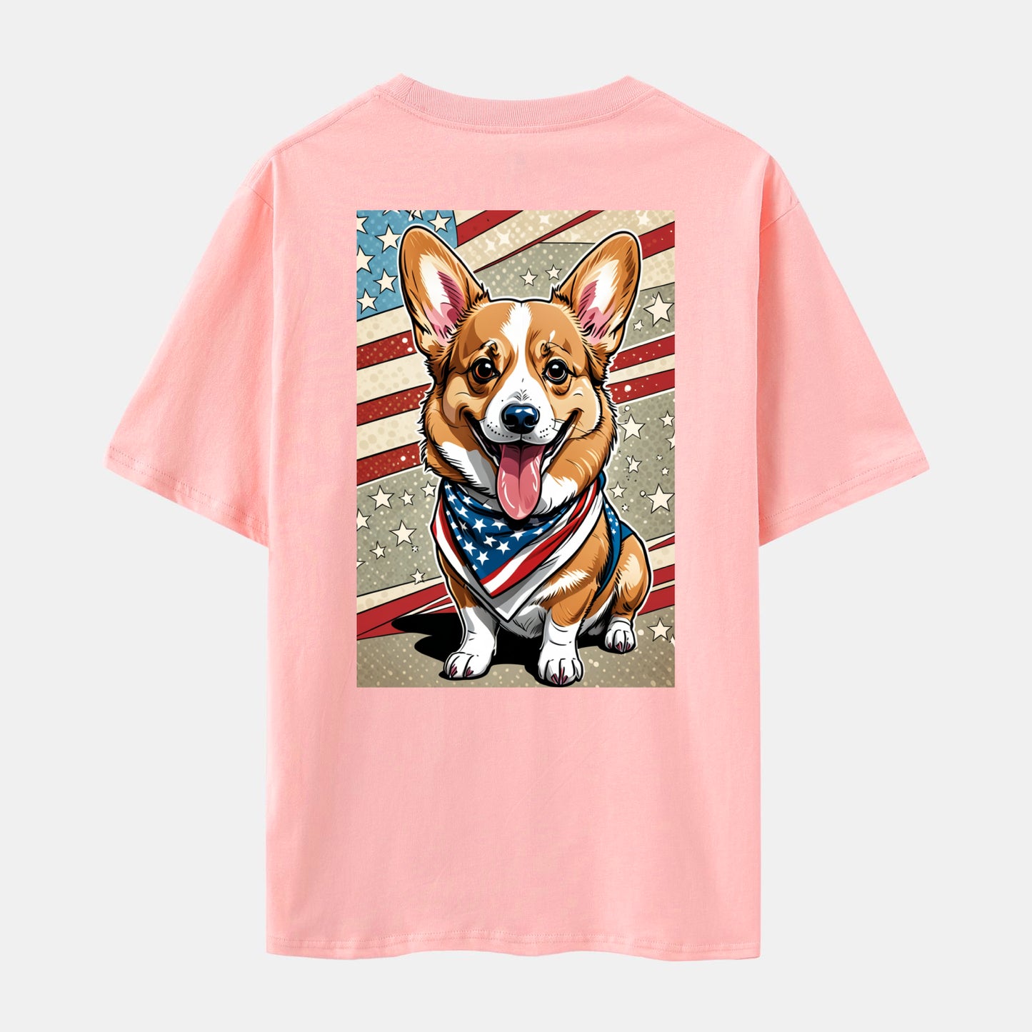 Dog Print Short Sleeve Crew Neck T-shirt