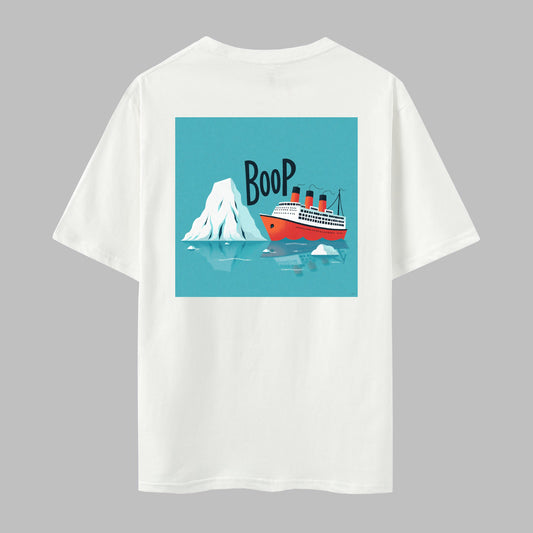Boop! Ship & Iceberg Print Short Sleeve Crew Neck T-shirt