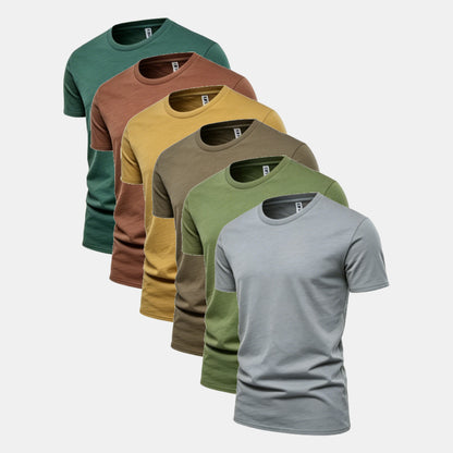 Unisex Solid 6-Pack Crew Neck（Cloud Burst/Spice/Camel Brown/Iron/Mosstone/Comet)