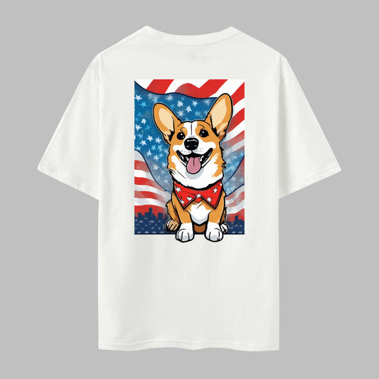 Cute Pets Print Short Sleeve Crew Neck T-shirt