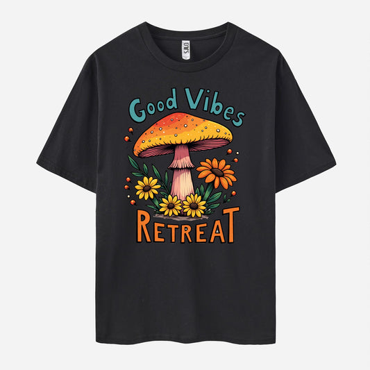Mushrooms Print Short Sleeve Crew Neck T-shirt
