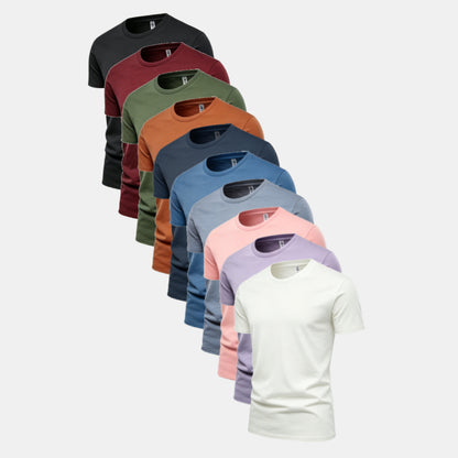Unisex Solid 10-Pack Crew Neck（Black/Rich Wine/Surplus Green/Cinnamon Stick/Columbia Navy/Dark Pool/Steel/Cupid/Soft Violet/White）