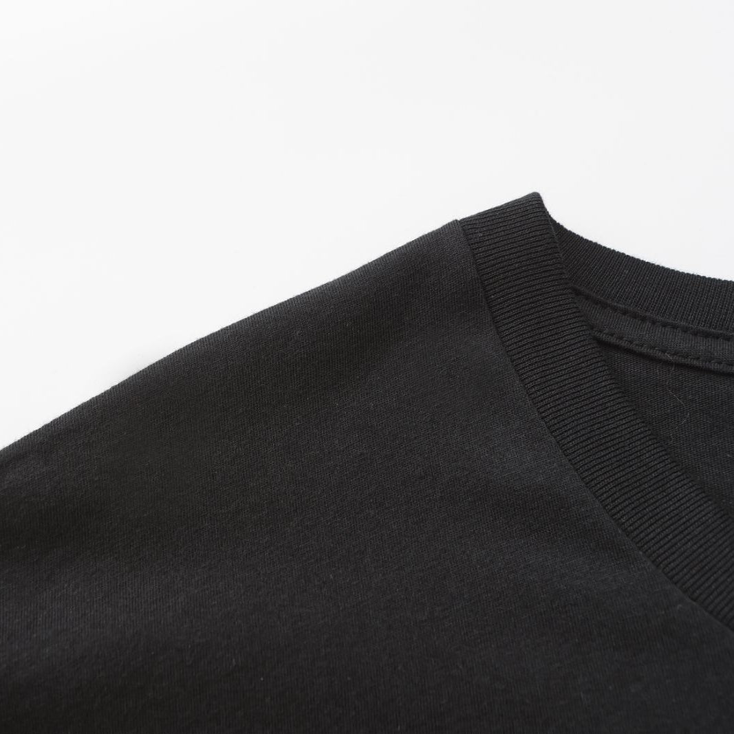 Unisex Solid All Black 10-Pack Crew Neck