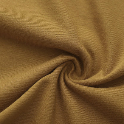 Unisex Solid Camel Brown Crew Neck