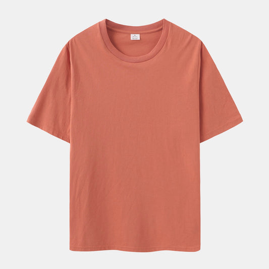 Solid Faded Peach Crew Neck