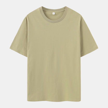 Unisex Solid Fossil Heather Crew Neck