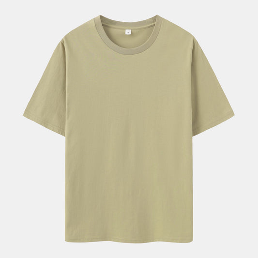 Unisex Solid Fossil Heather Crew Neck