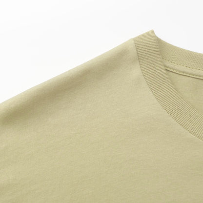 Unisex Solid Fossil Heather Crew Neck