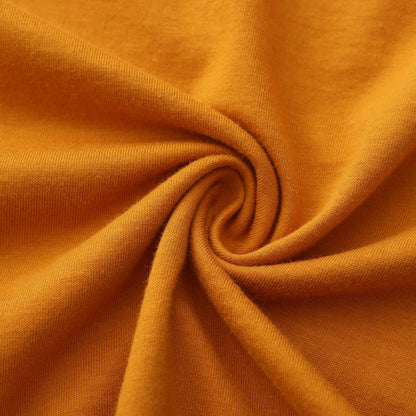 Unisex Solid Gold Amber Crew Neck